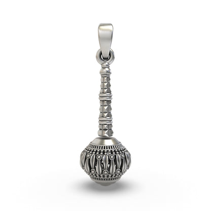 925 Silver Hanumanji Gada Pendant | Divine Strength, Protection & Spiritual Power – Shukan Jewellers