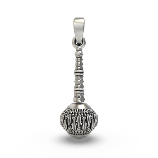 925 Silver Hanumanji Gada Pendant | Divine Strength, Protection & Spiritual Power – Shukan Jewellers