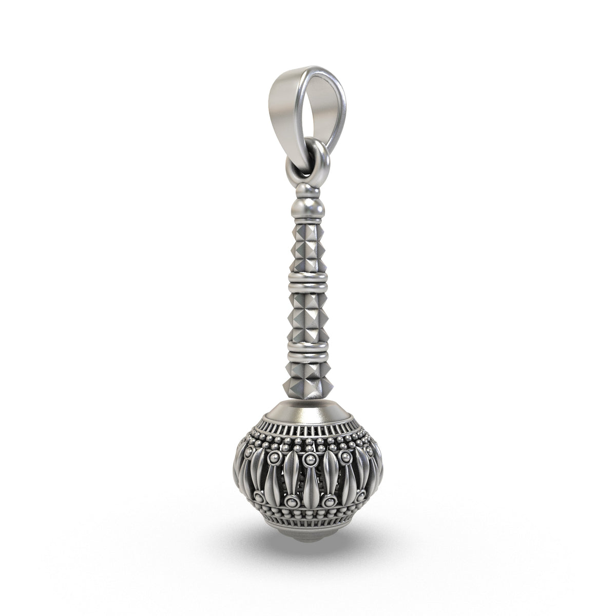 925 Silver Hanumanji Gada Pendant | Divine Strength, Protection & Spiritual Power – Shukan Jewellers