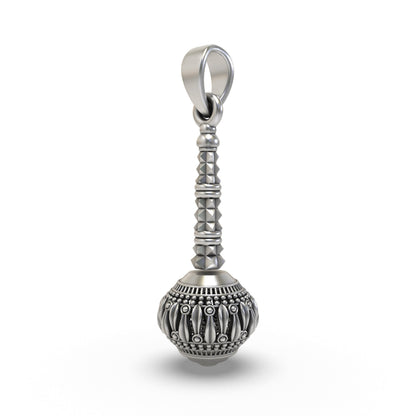 925 Silver Hanumanji Gada Pendant | Divine Strength, Protection & Spiritual Power – Shukan Jewellers