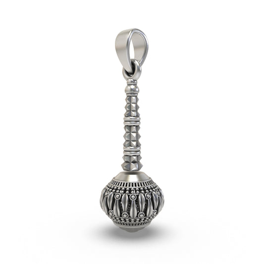 925 Silver Hanumanji Gada Pendant | Divine Strength, Protection & Spiritual Power – Shukan Jewellers