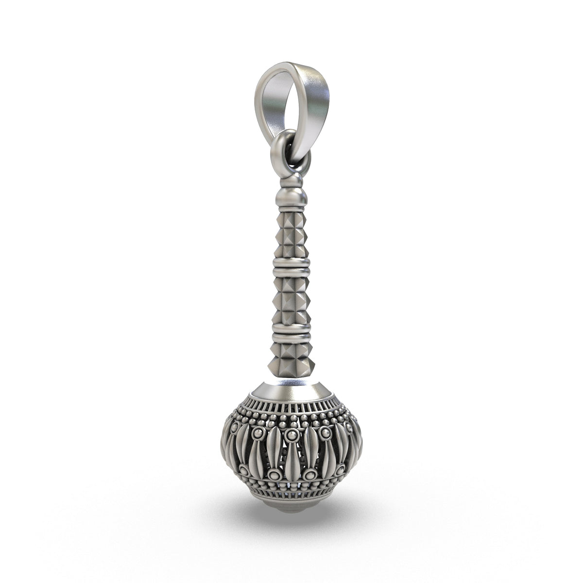 925 Silver Hanumanji Gada Pendant | Divine Strength, Protection & Spiritual Power – Shukan Jewellers