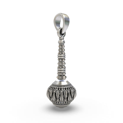 925 Silver Hanumanji Gada Pendant | Divine Strength, Protection & Spiritual Power – Shukan Jewellers