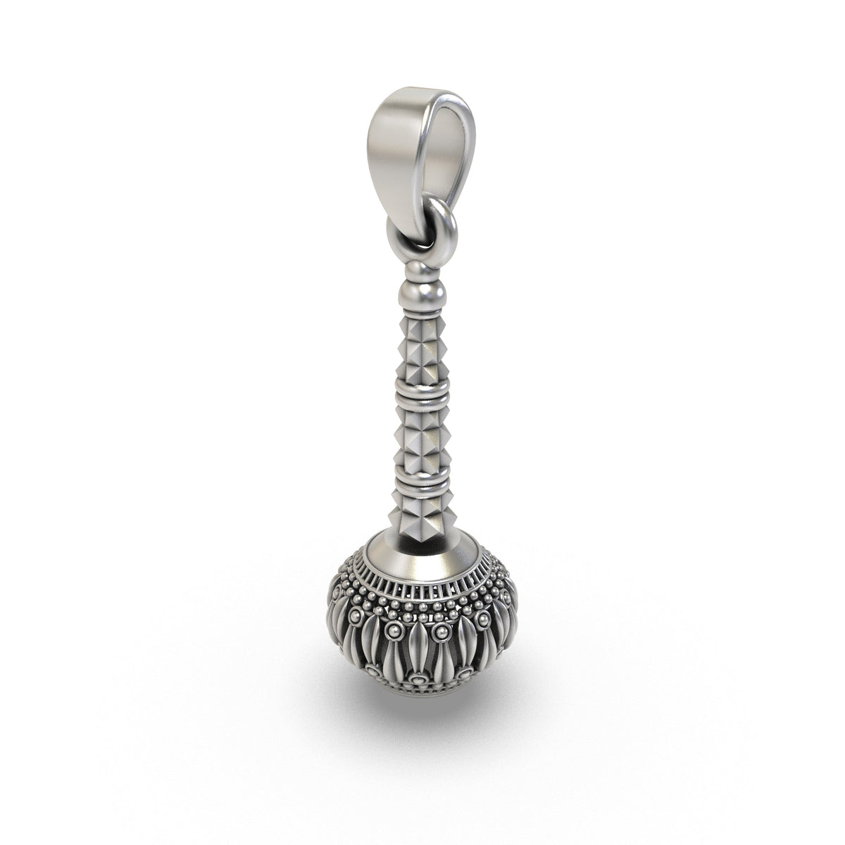 925 Silver Hanumanji Gada Pendant | Divine Strength, Protection & Spiritual Power – Shukan Jewellers