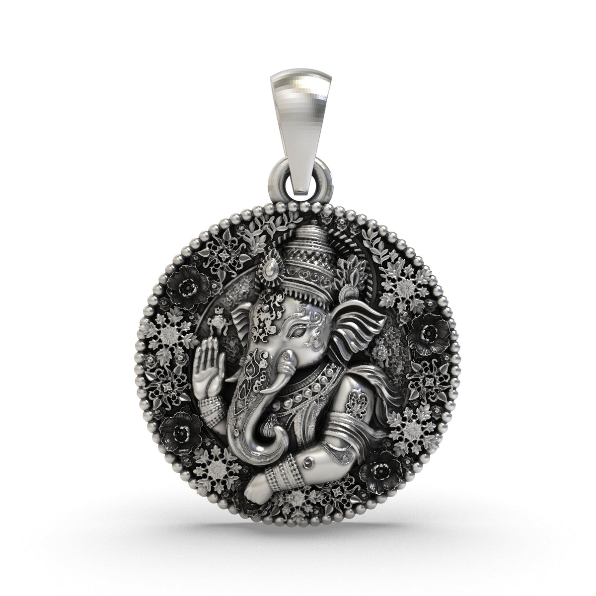 925 Silver Ganesh Pendant | Detailed Oxidized Ganesha for Wisdom, Protection & Blessings – Shukan Jewellers