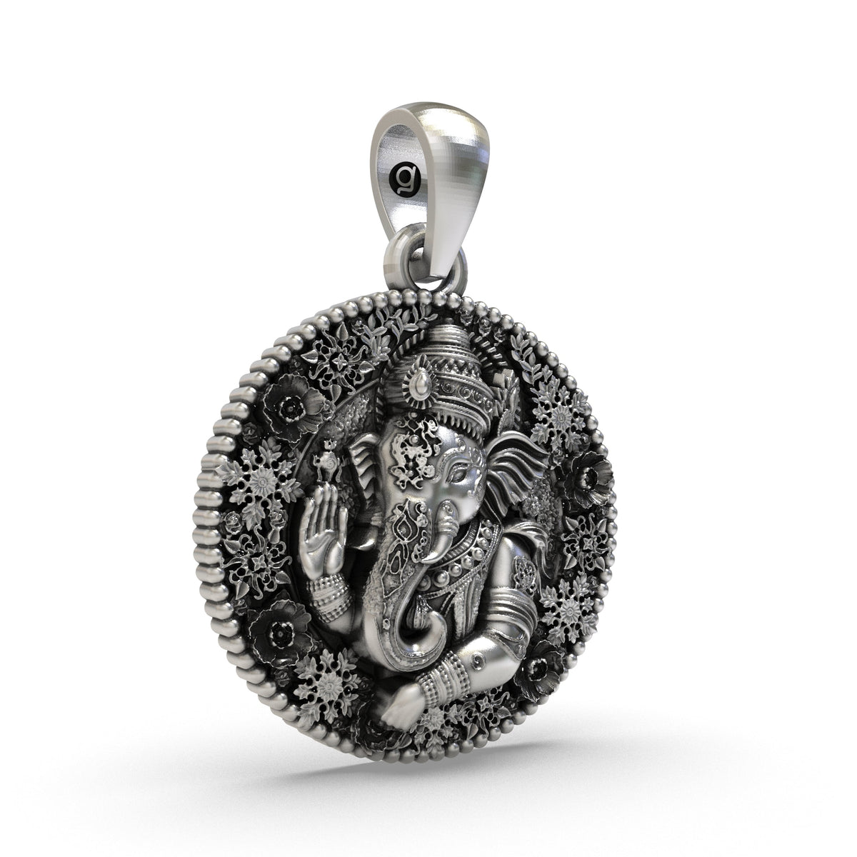 925 Silver Ganesh Pendant | Detailed Oxidized Ganesha for Wisdom, Protection & Blessings – Shukan Jewellers