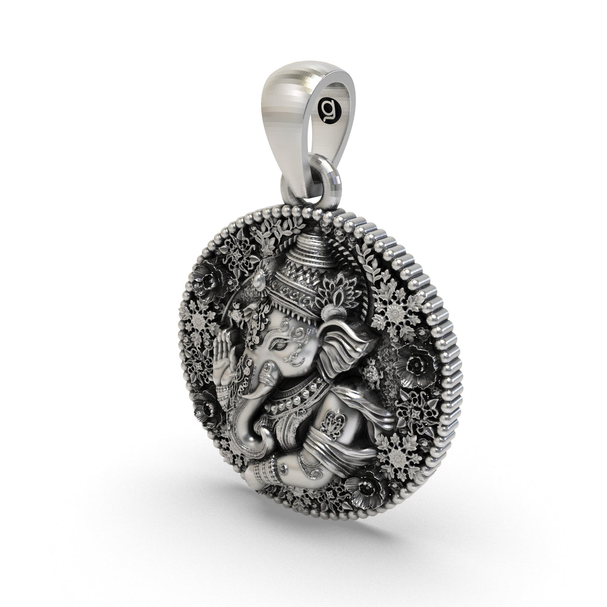 925 Silver Ganesh Pendant | Detailed Oxidized Ganesha for Wisdom, Protection & Blessings – Shukan Jewellers