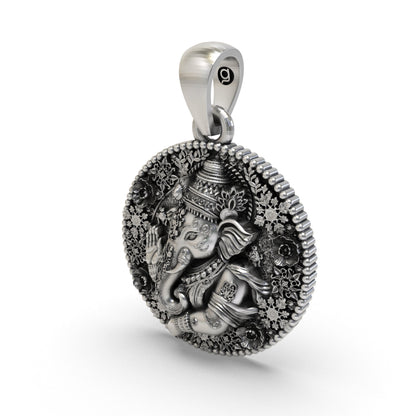 925 Silver Ganesh Pendant | Detailed Oxidized Ganesha for Wisdom, Protection & Blessings – Shukan Jewellers