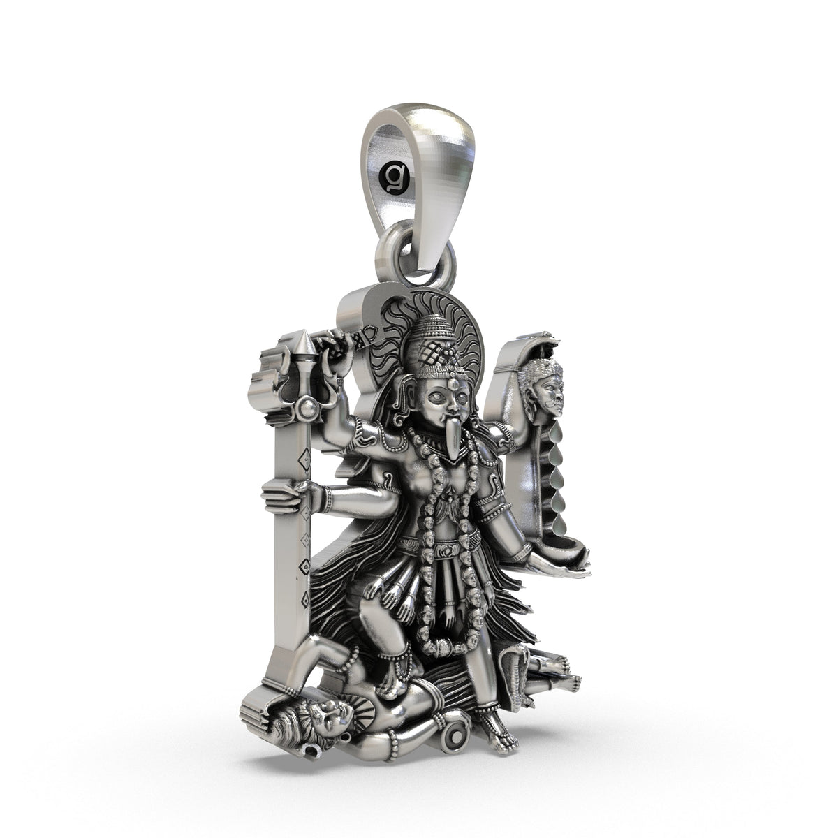 925 Silver Adya Mahakali Pendant | Kali Maa for Protection & Strength – Shukan Jewellers