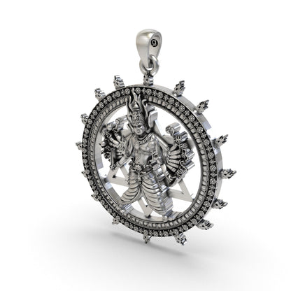 925 Silver Sudarshan Chakra Yantra Pendant | Lord Vishnu Divine Protection & Power – Shukan Jewellers