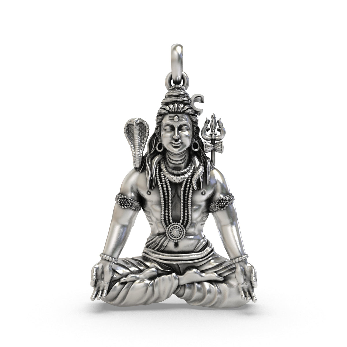 925 Silver Shiva Meditation Pendant | Peaceful Mahadev Yogic Pose – Shukan Jewellers