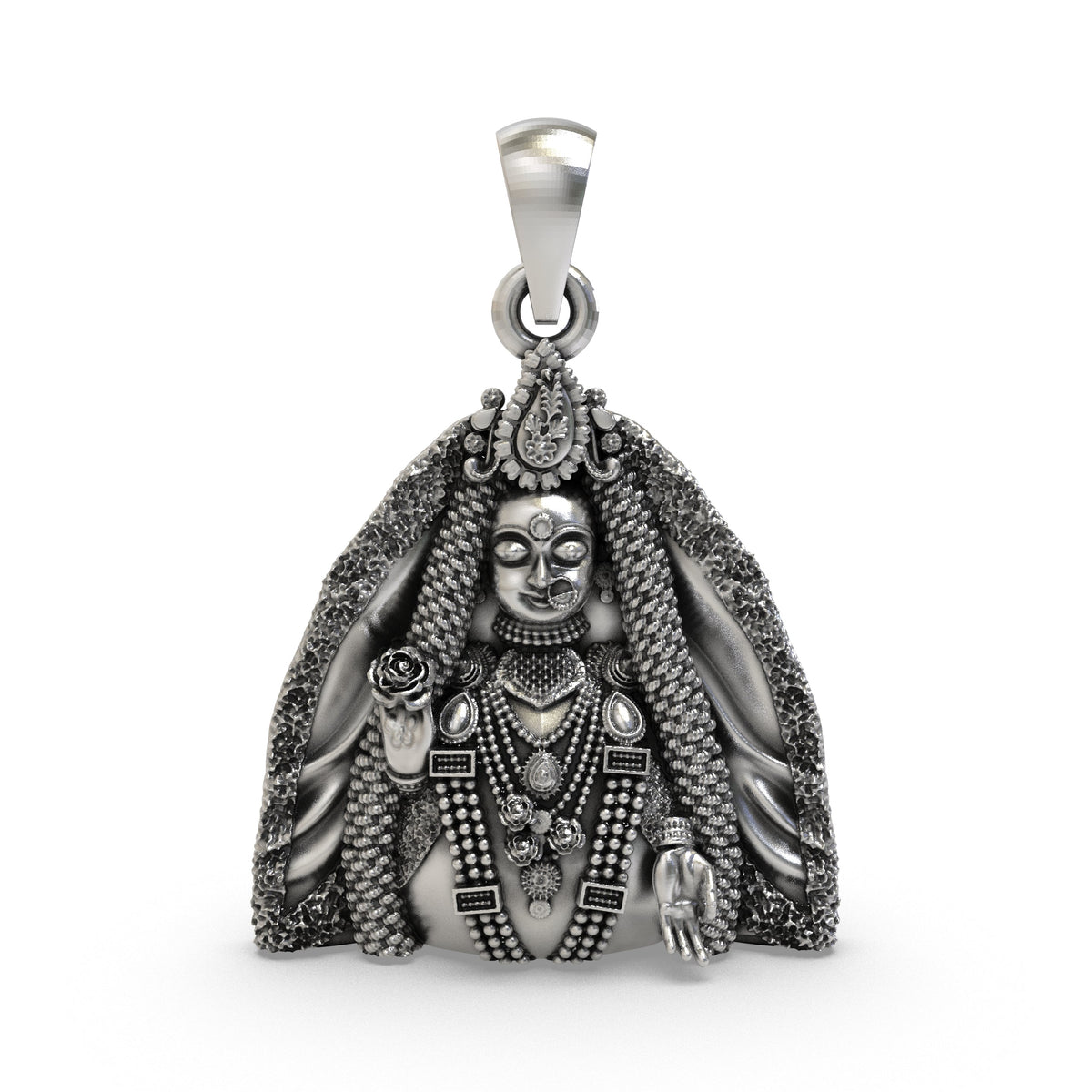 925 Silver Radharani Pendant | Radha Rani Devotional Sterling Silver Jewellery – Shukan Jewellers