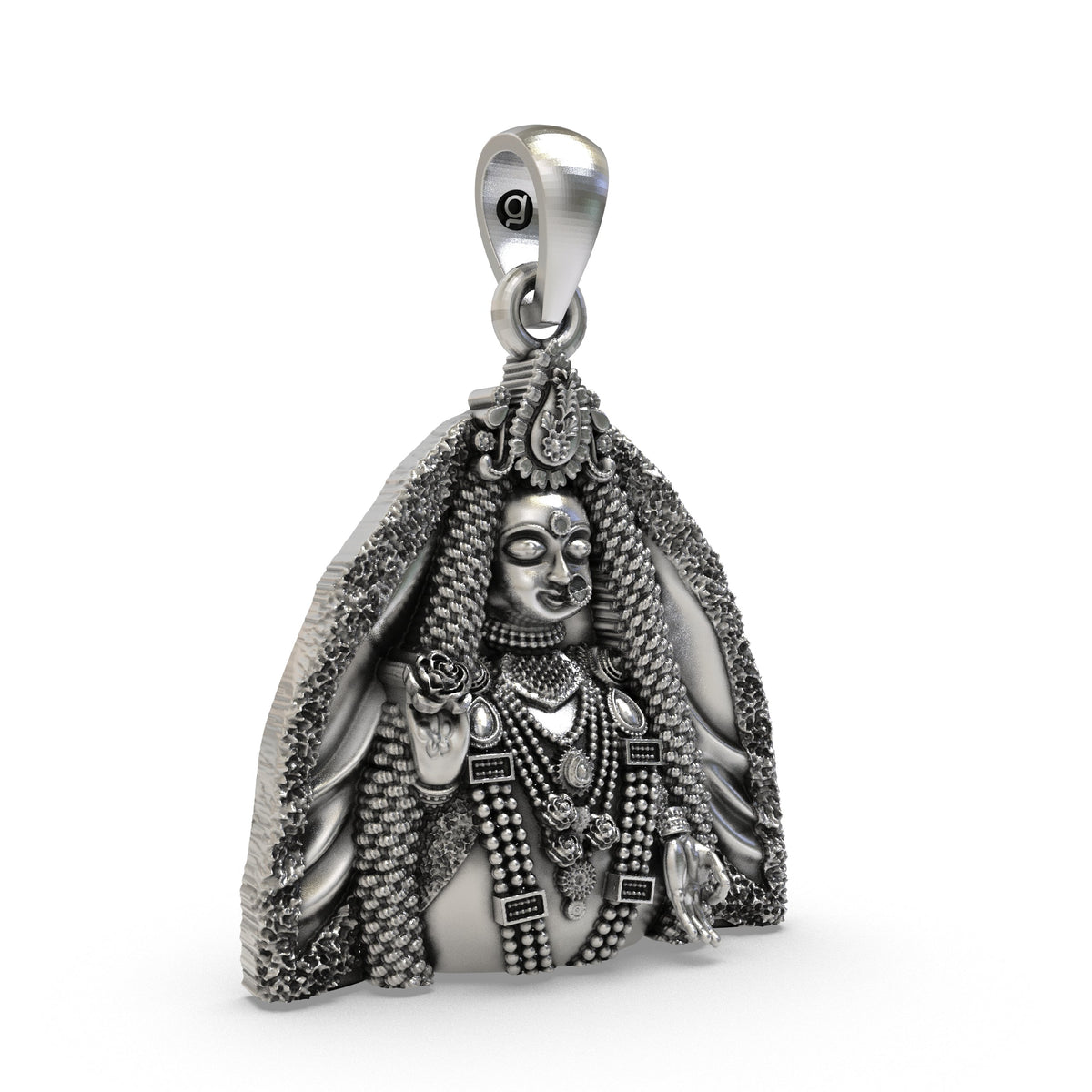 925 Silver Radharani Pendant | Radha Rani Devotional Sterling Silver Jewellery – Shukan Jewellers