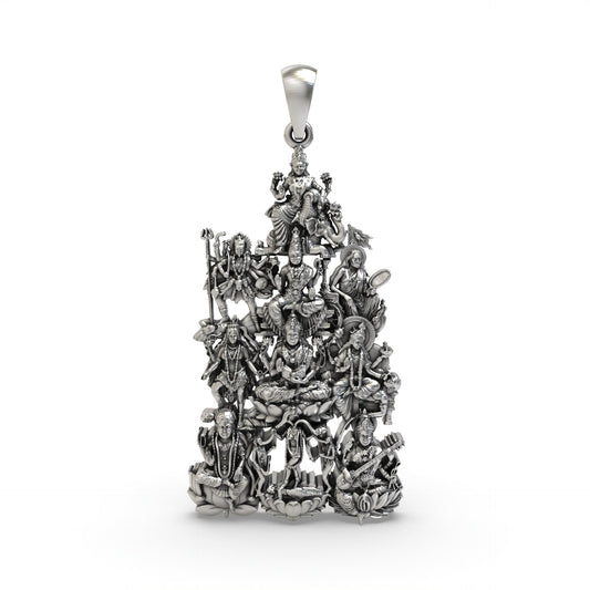 925 silver Dasmahavidya Devi pendant front view