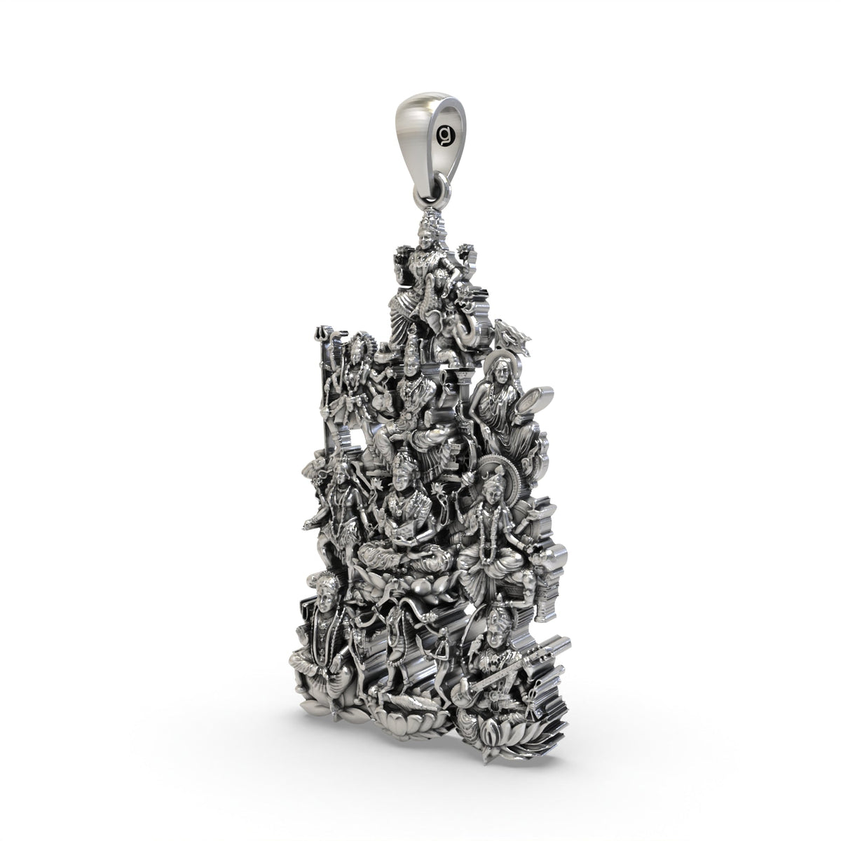 Dasmahavidya Devi pendant fine silver details