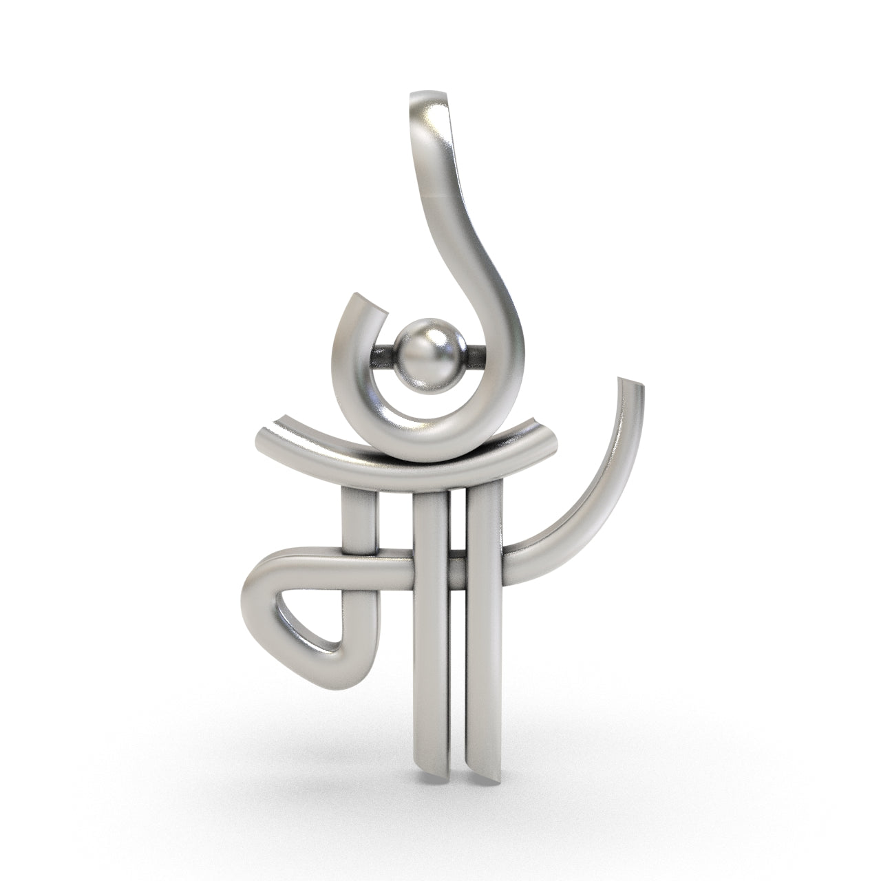 925 silver Maa pendant front view,