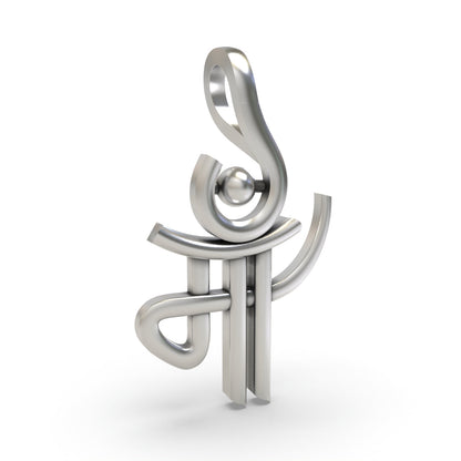Oxidized Maa pendant craftsmanship angle,