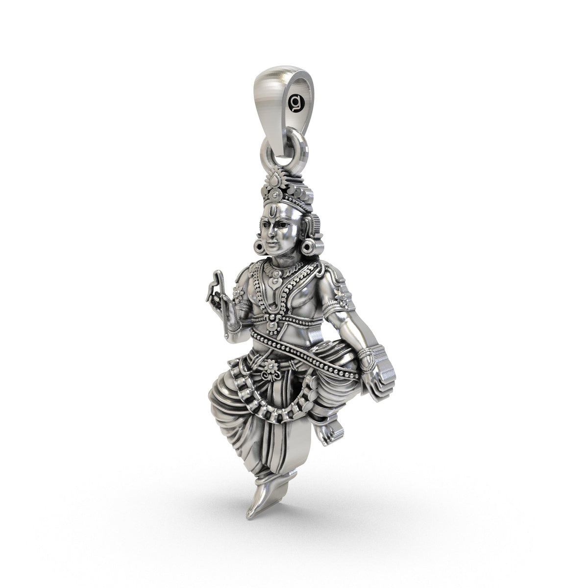925 Silver Sastha Pendant – Lord Ayyappa Devotional Jewelry | South Indian God Pendant
