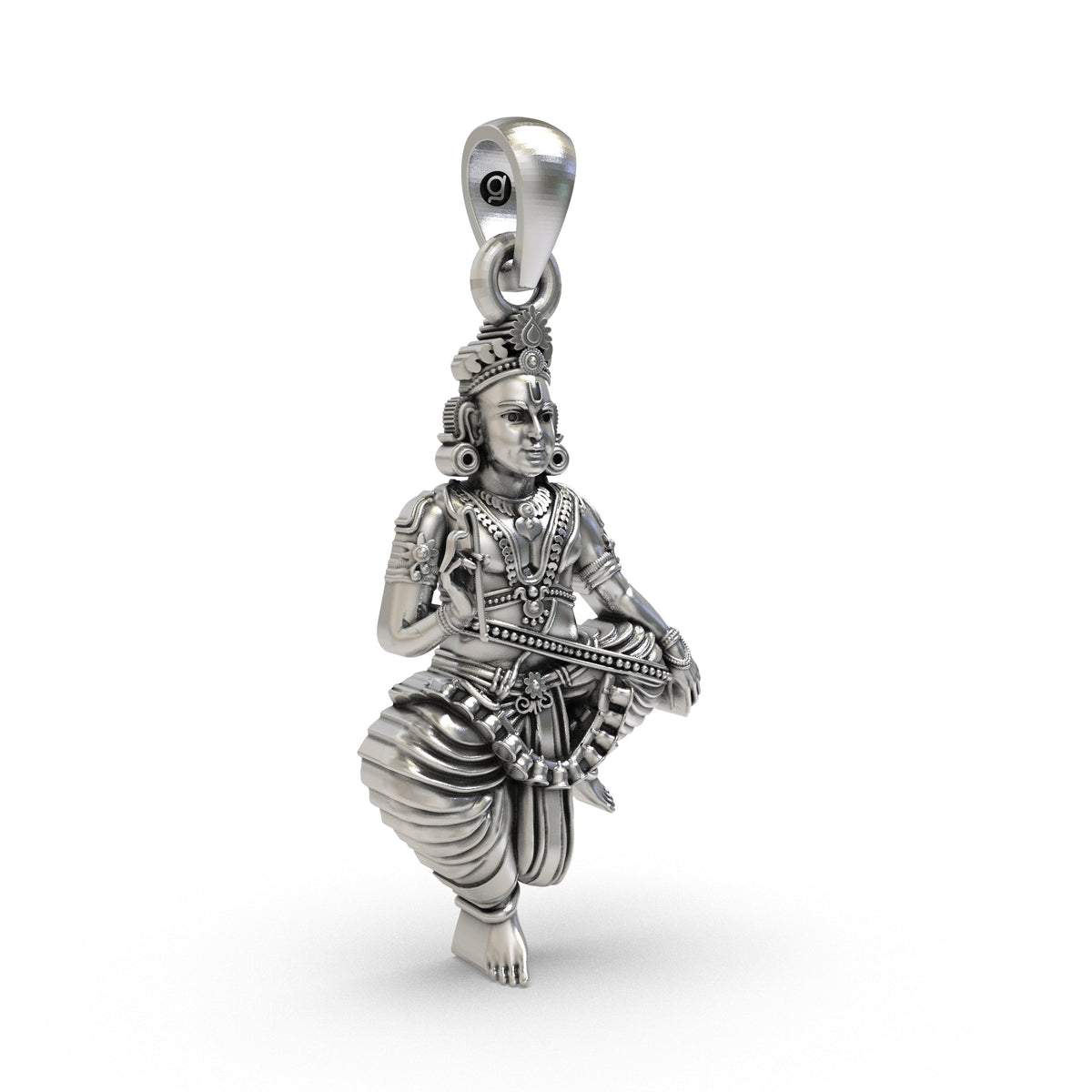 925 Silver Sastha Pendant – Lord Ayyappa Devotional Jewelry | South Indian God Pendant