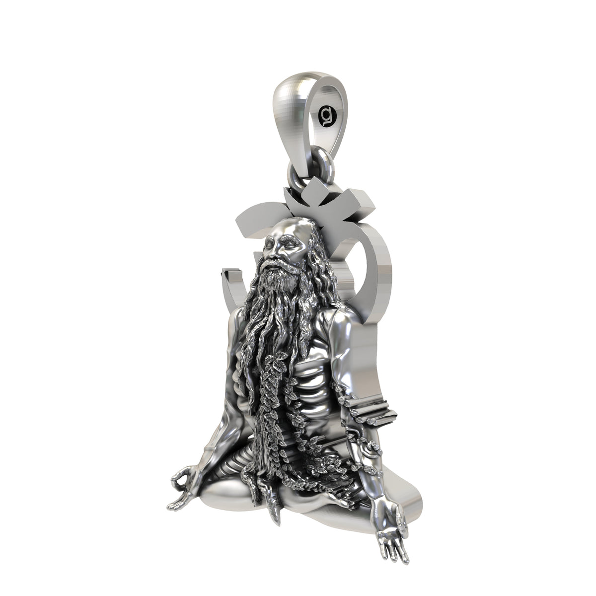 925 Silver Gurushri Siddhnath Pendant | Jai Girnari Gurudatt Jewellery – Shukan Jewellers
