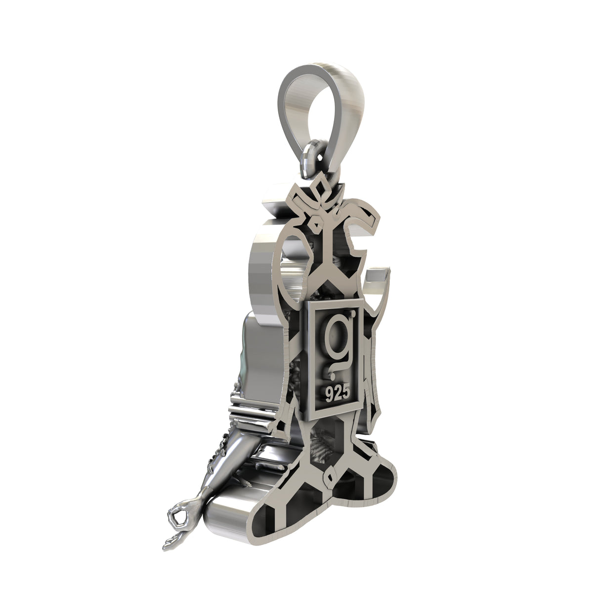 925 Silver Gurushri Siddhnath Pendant | Jai Girnari Gurudatt Jewellery – Shukan Jewellers