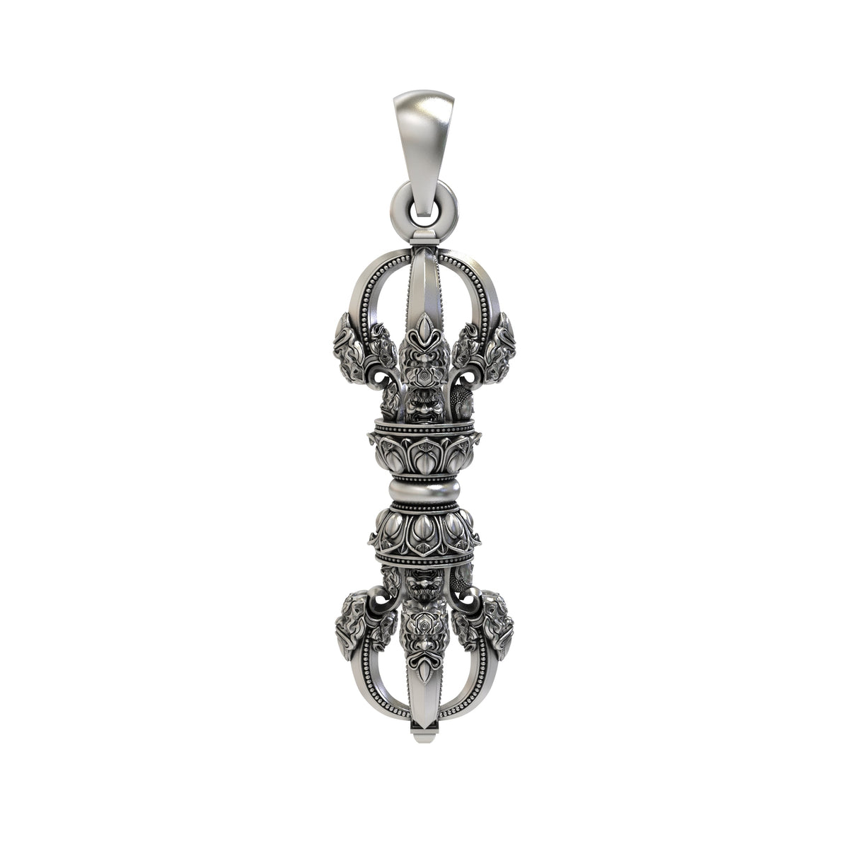 925 Silver Vajra Dorje Pendant | Buddhist Thunderbolt Symbol – Shukan Jewellers