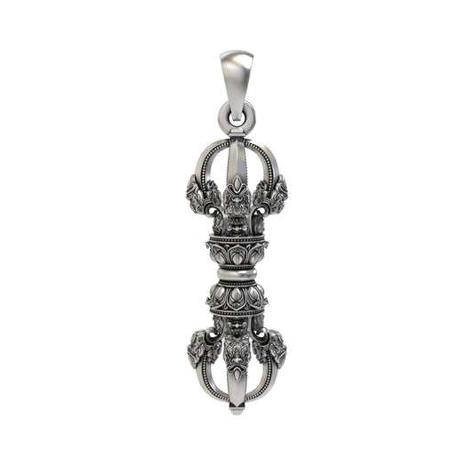 925 Silver Vajra Dorje Pendant | Buddhist Thunderbolt Symbol – Shukan Jewellers