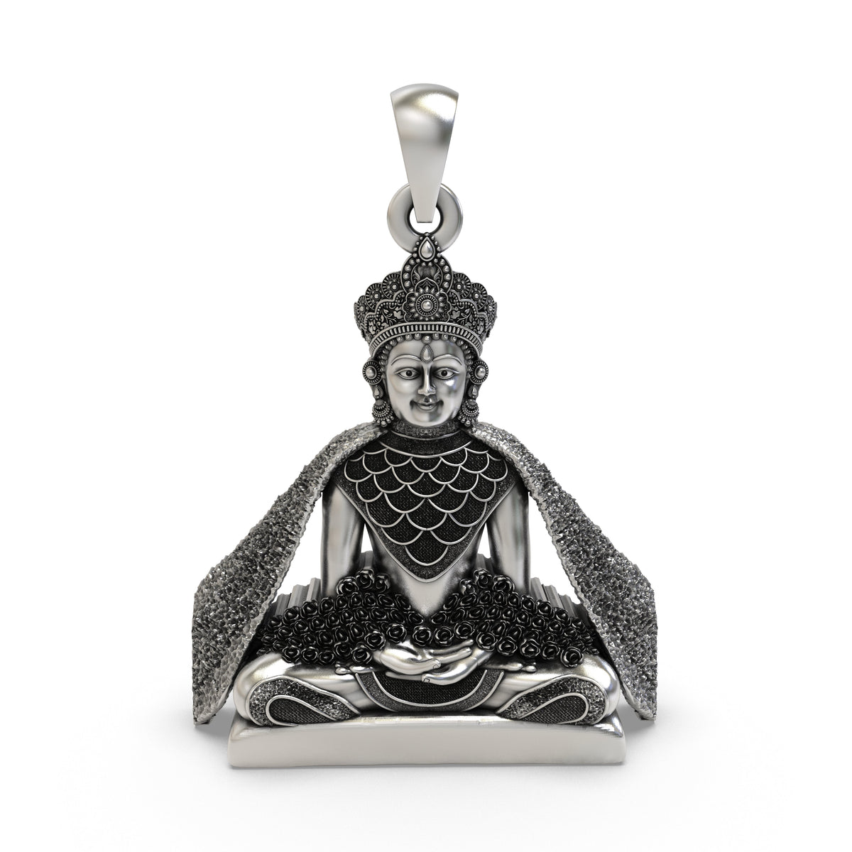 925 Silver Mahavir Swami Pendant | Jain Ahimsa & Peace Symbol – Shukan Jewellers